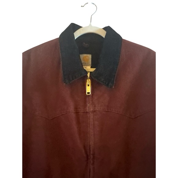 Carhartt Vintage Santa Fe Red Clay Men's Work Coat X-Large Tall Quilted Flannel - Picture 3 of 14